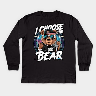 Music lovers: i choose the Bear. Kids Long Sleeve T-Shirt